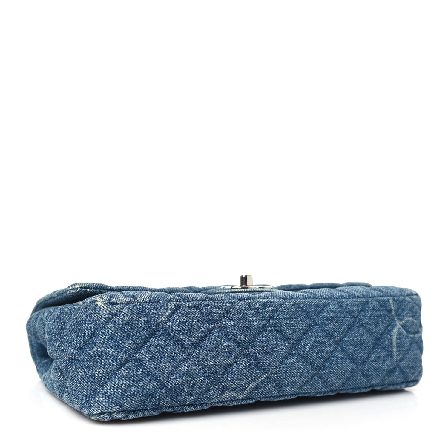 Chanel Denim Quilted CC Print Medium Single Flap Blue 4 of 10