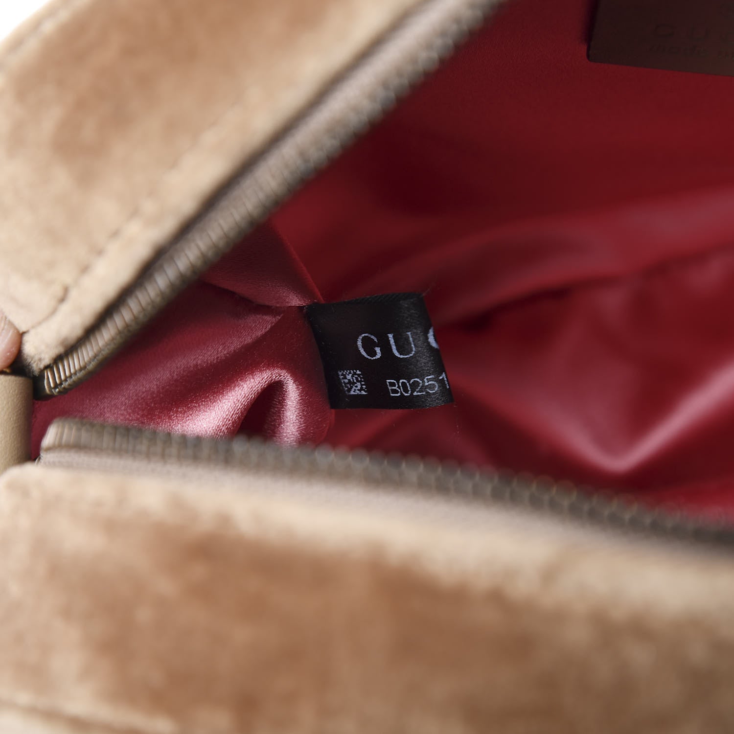 Gucci Velvet Matelasse Small GG Marmont Chain Shoulder Bag Taupe 7 of 10