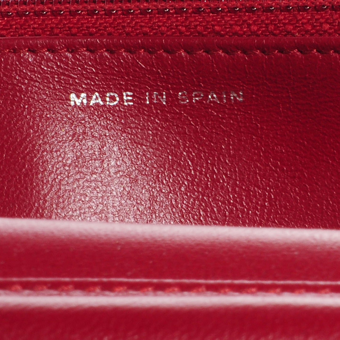 Lambskin Quilted Wallet On Chain WOC Red