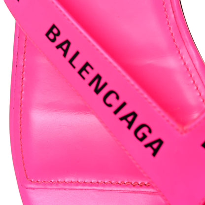 Balenciaga Calfskin Logo Thong Sandals 35 Neon Pink 11 of 13