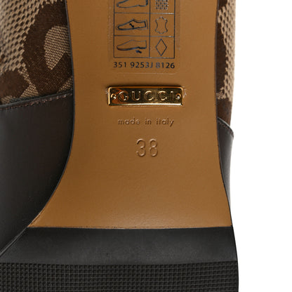 Gucci Monogram Jumbo GG Calfskin Interlocking G Anna Boots 38 Camel Ebony 6 of 8