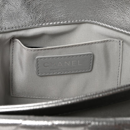 Chanel Metallic Calfskin Quilted Fold Up Again Clutch Silver 6 of 8