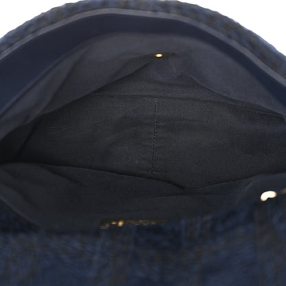 Chanel Tweed Quilted Large Chanel 19 Flap Navy Blue 5 of 11