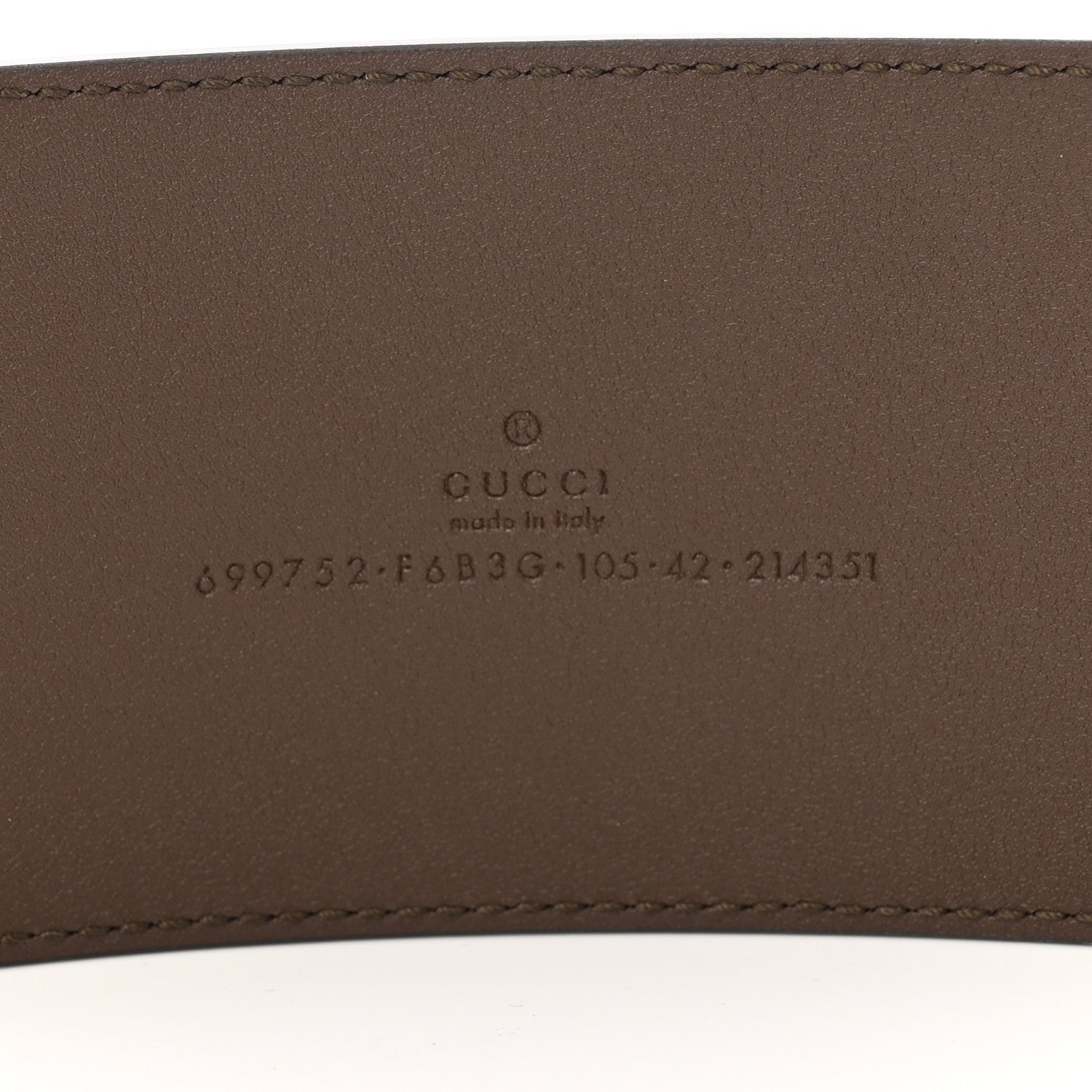 Gucci Monogram Calfskin GG Marmont Wide Belt 105 42 Beige Ebony 5 of 6