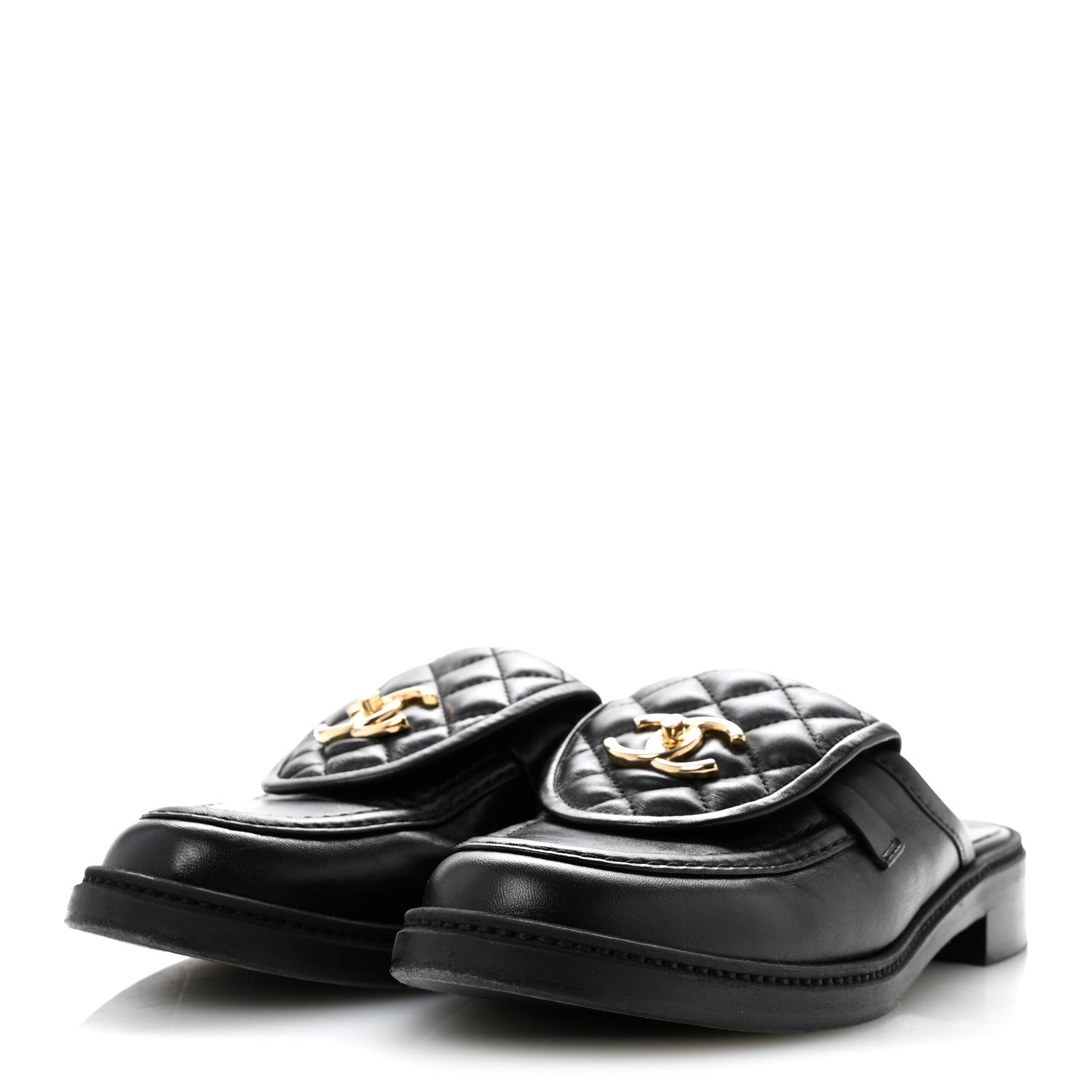 Chanel Lambskin Quilted CC Turnlock Mules 39.5 Black 4 of 11