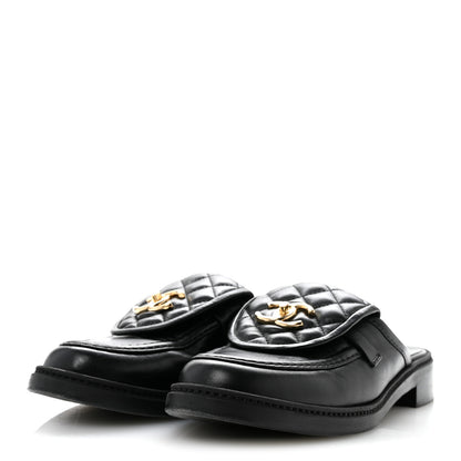 Chanel Lambskin Quilted CC Turnlock Mules 39.5 Black 4 of 11