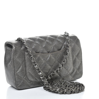 Chanel Metallic Caviar Quilted Mini Rectangular Flap Dark Silver 4 of 16