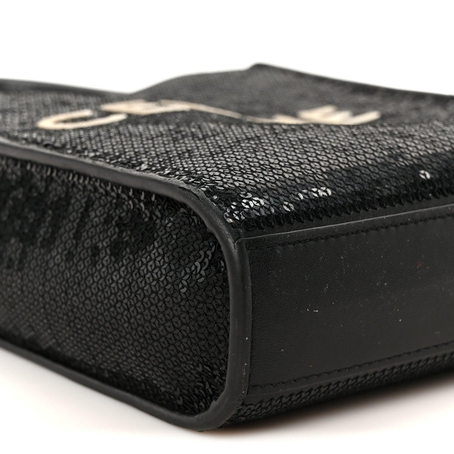 Celine Sequin Calfskin Mini Vertical Cabas Black White 8 of 11