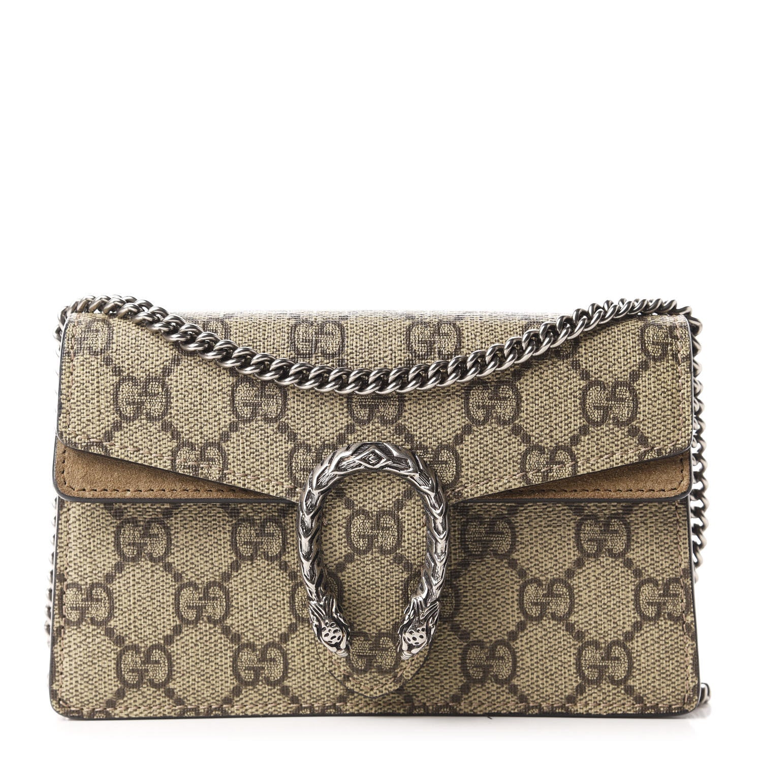 Gucci GG Supreme Monogram Super Mini Dionysus Shoulder Bag Taupe 1 of 9