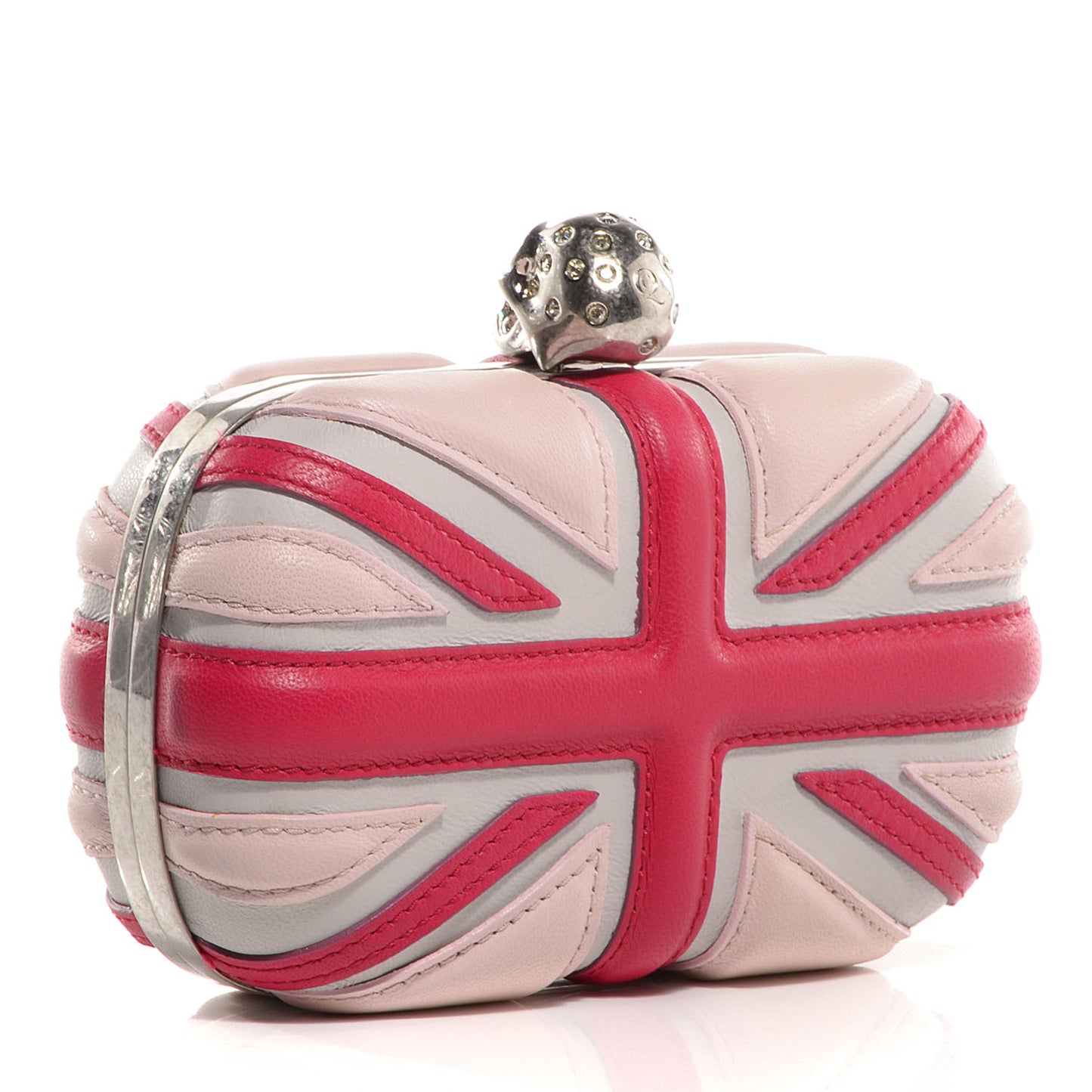 Leather Britannia Box Clutch Ice Pink