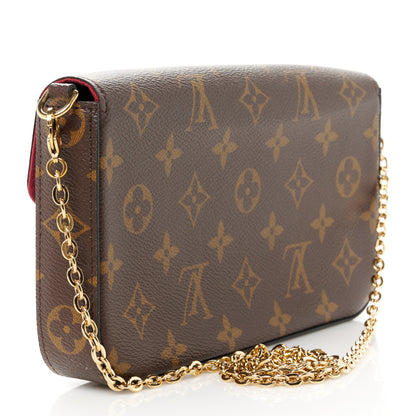 Louis Vuitton Monogram Pochette Felicie Chain Wallet Fuchsia 3 of 10
