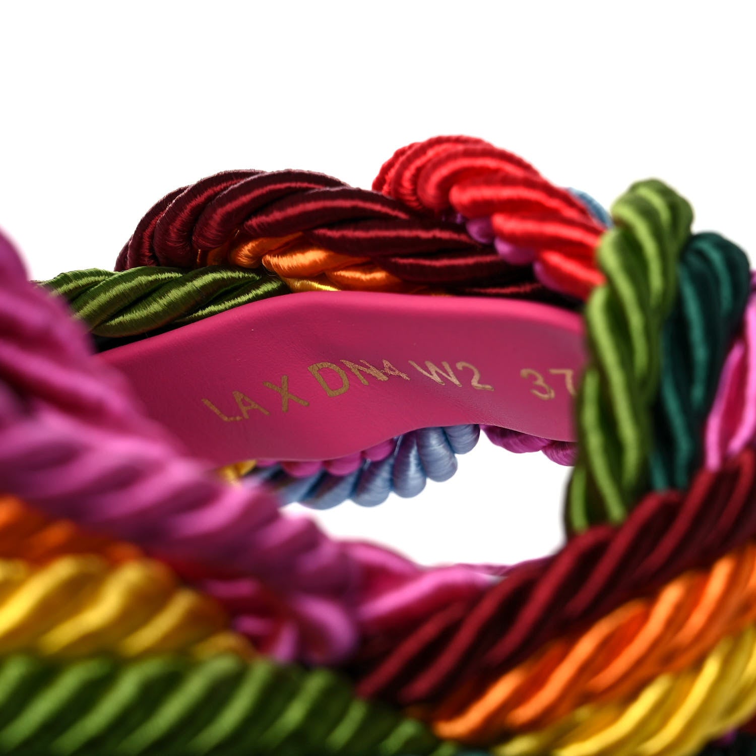 Valentino Garavani Calfskin Rockstud Ankle Strap Torchon Espadrille 25/115mm Wedge Sandals 37 Feminine Pink Multicolor 8 of 8