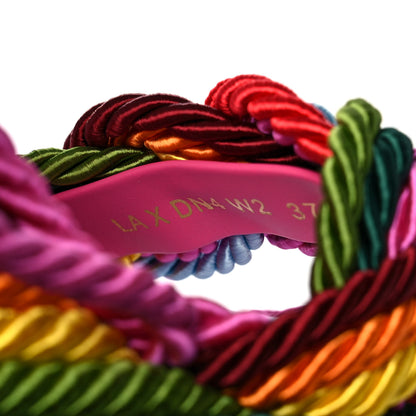 Valentino Garavani Calfskin Rockstud Ankle Strap Torchon Espadrille 25/115mm Wedge Sandals 37 Feminine Pink Multicolor 8 of 8