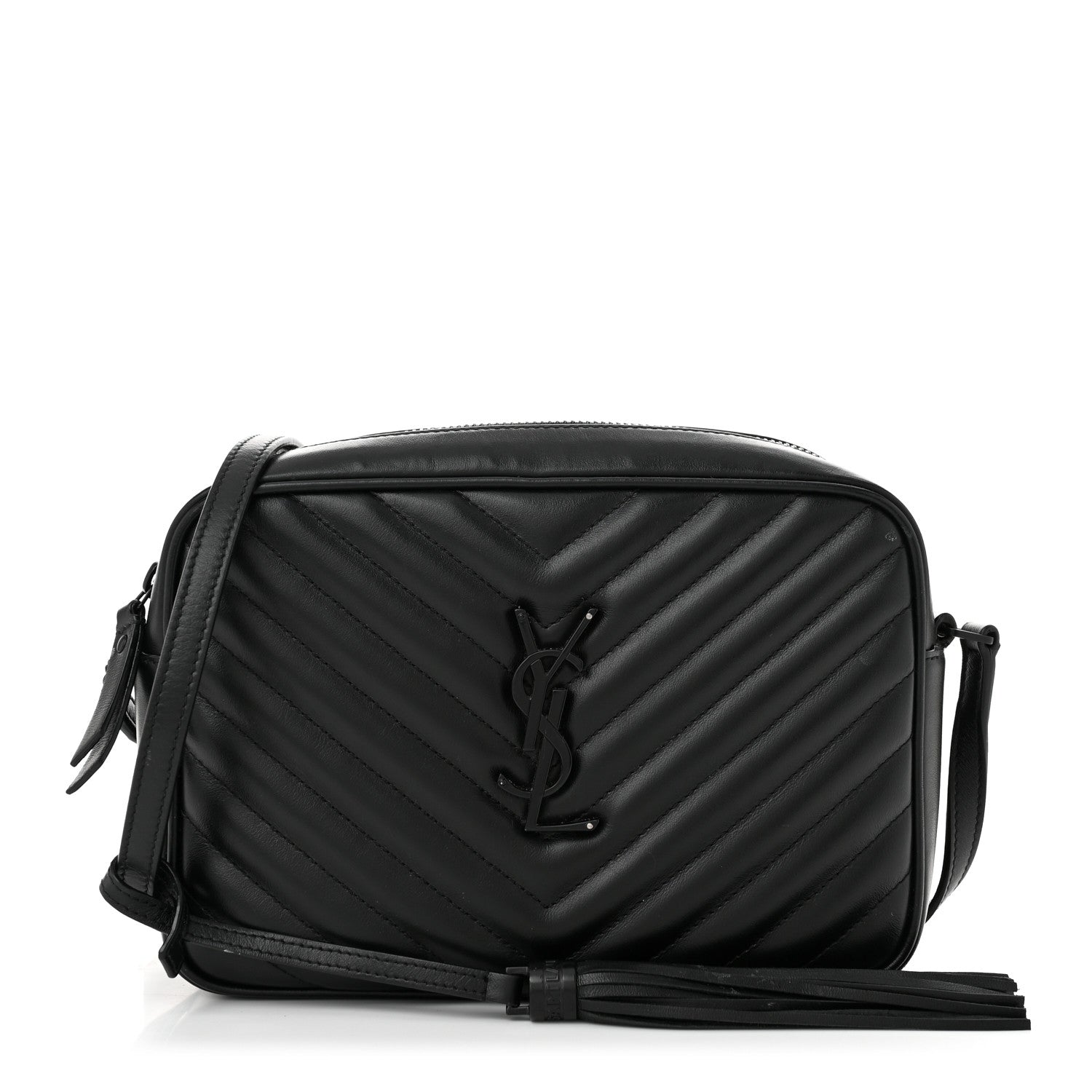 Saint Laurent Calfskin Matelasse Monogram Monochrome Lou Camera Bag Black 1 of 13