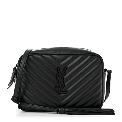 Saint Laurent Calfskin Matelasse Monogram Monochrome Lou Camera Bag Black 1 of 13