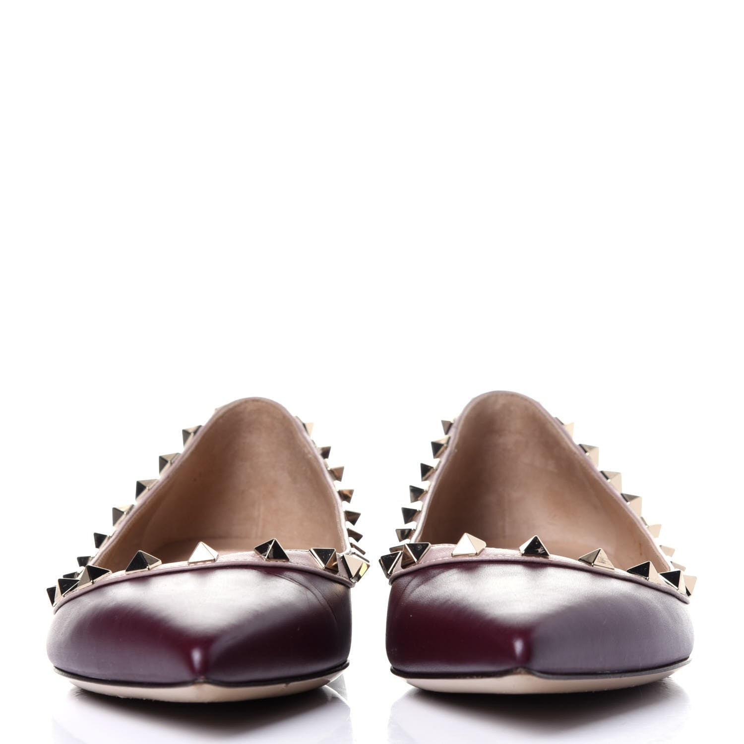 Valentino Garavani Nappa Rockstud Ballerina Flats 39 Rubin Poudre 2 of 9