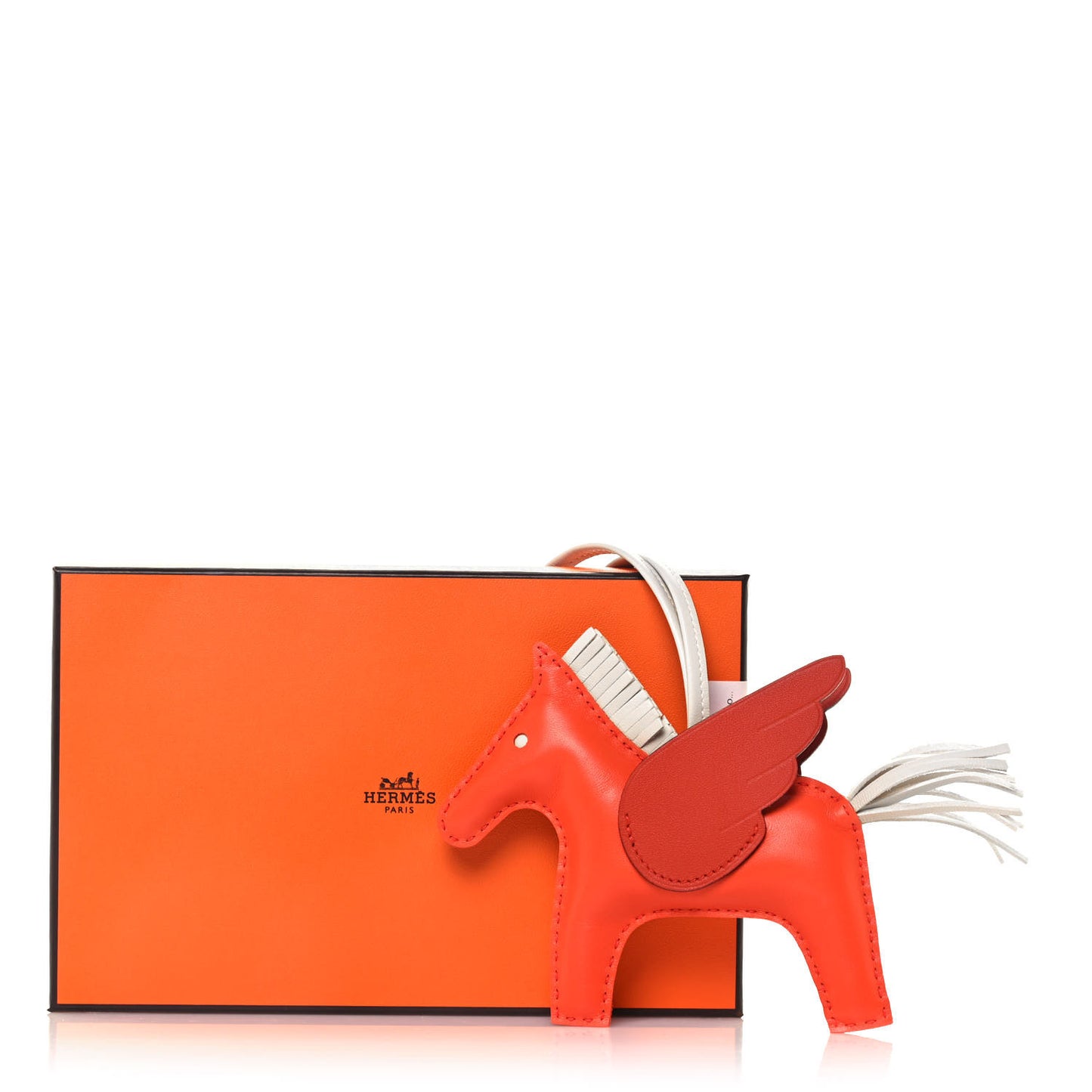 Milo Lambskin Grigri Rodeo Pegase Horse Bag Charm MM Orange Poppy Craie Terre Battue