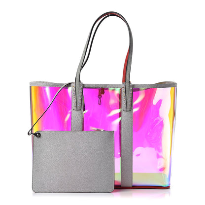 Christian Louboutin PVC Spikes East West Cabata Tote Silver 1 of 11