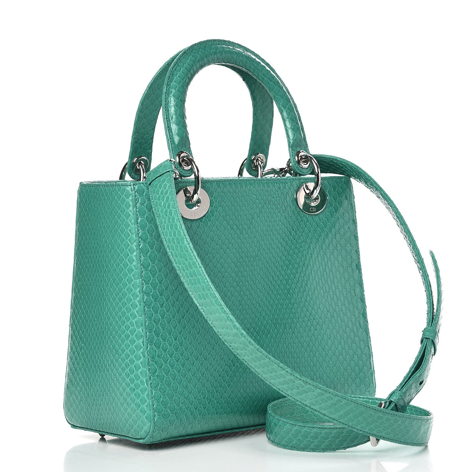 Christian Dior Python Medium Lady Dior Green 3 of 7