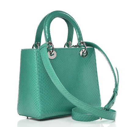 Christian Dior Python Medium Lady Dior Green 3 of 7