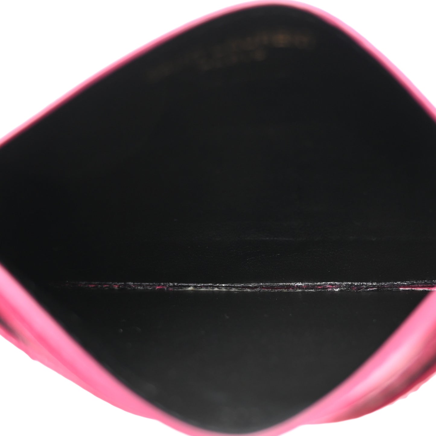 Grain De Poudre Matelasse Chevron Monogram Credit Card Case Fresh Fuxia