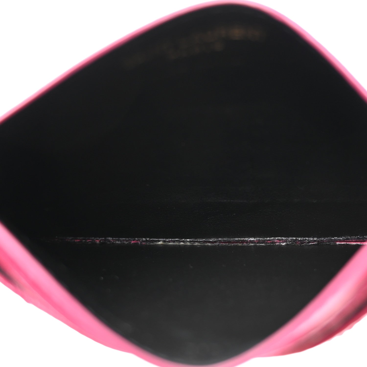 Saint Laurent Grain De Poudre Matelasse Chevron Monogram Credit Card Case Fresh Fuxia 5 of 7