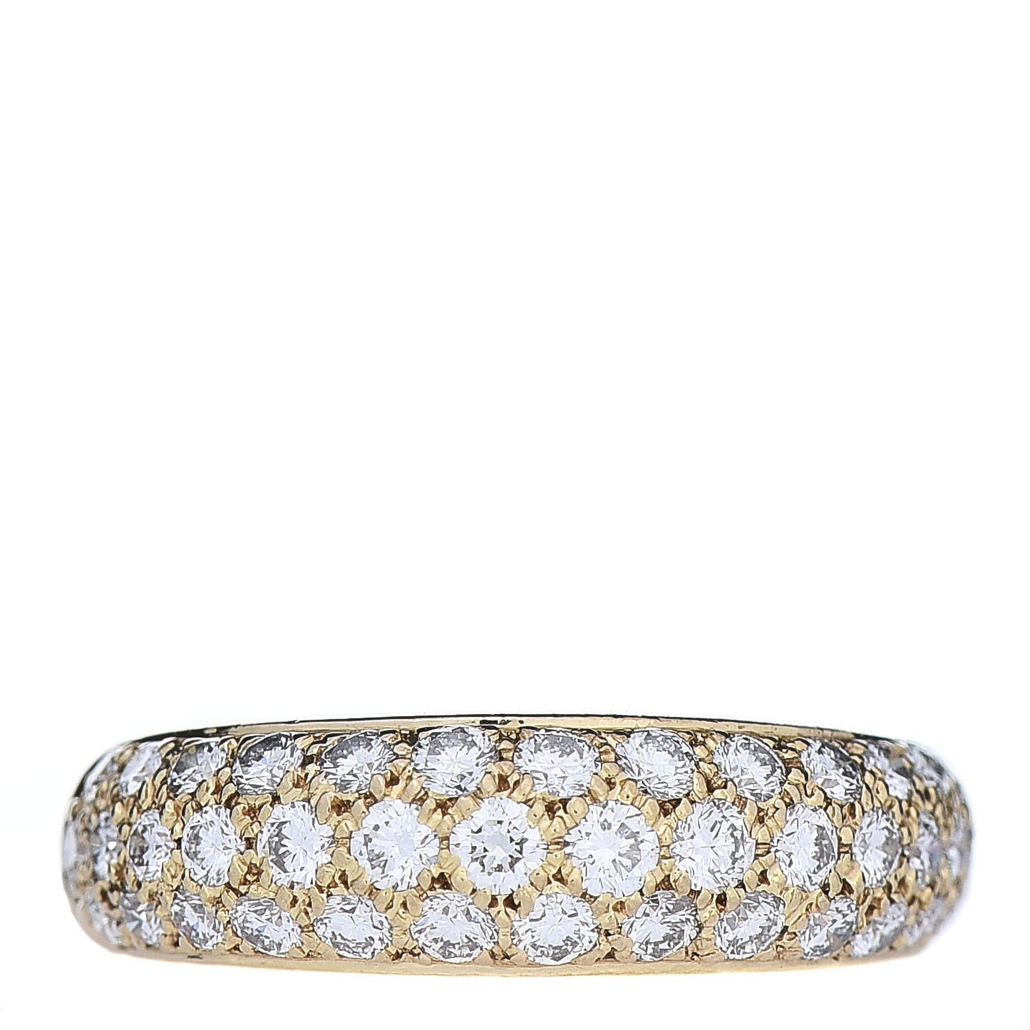 18K Yellow Gold Diamond 6mm Etincelle de Band Ring 47 4