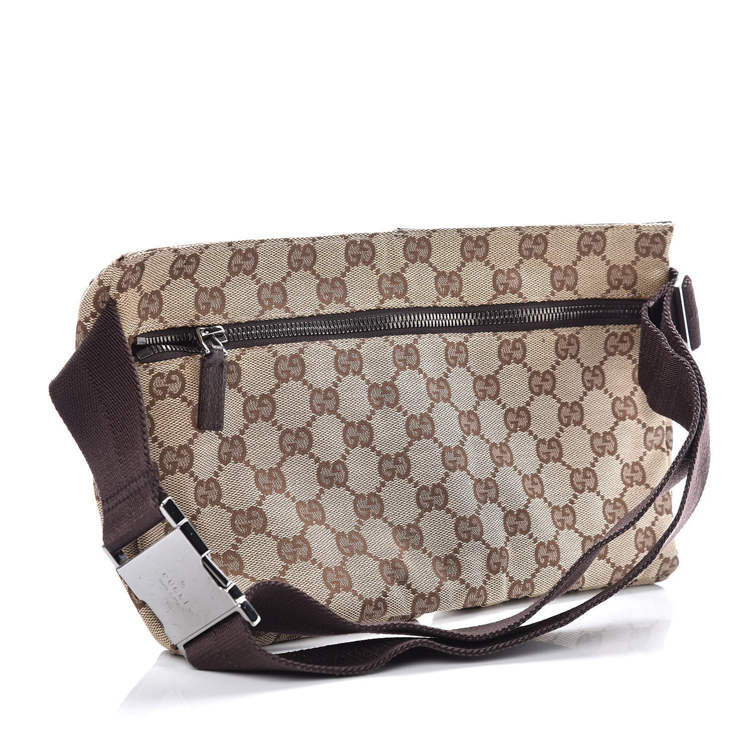 Gucci GG Monogram Double Pocket Belt Bag Dark Brown 3 of 7