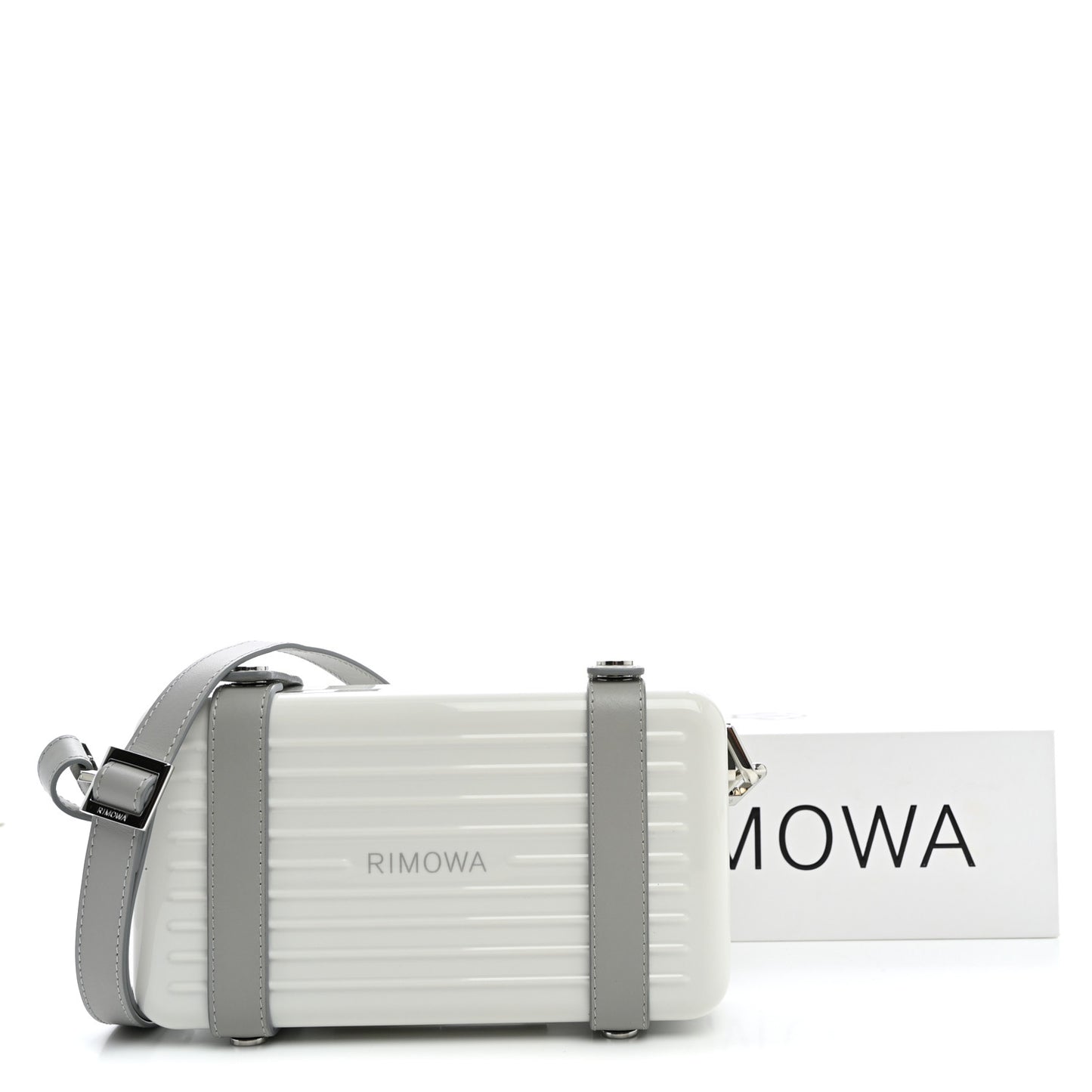 Gloss Polycarbonate Personal Cross-Body Bag White Grey