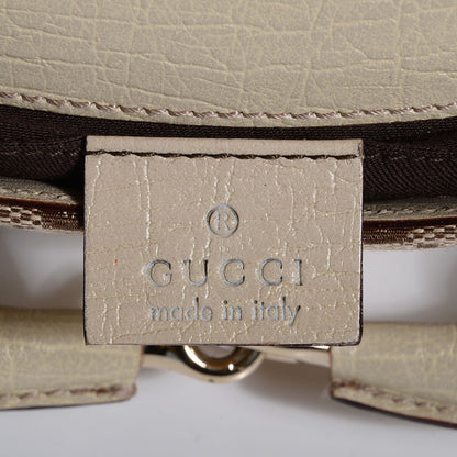 Gucci Monogram Web Small Horsebit Chain Clutch Off White 6 of 7