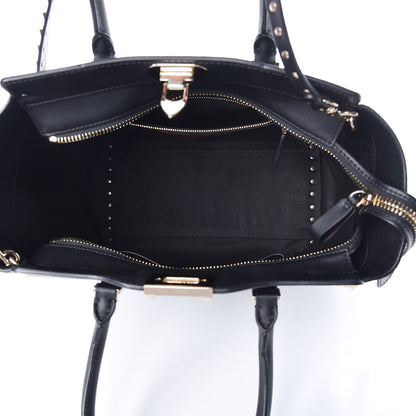 Valentino Garavani Vitello Rockstud Double Handle Tote Black 6 of 13