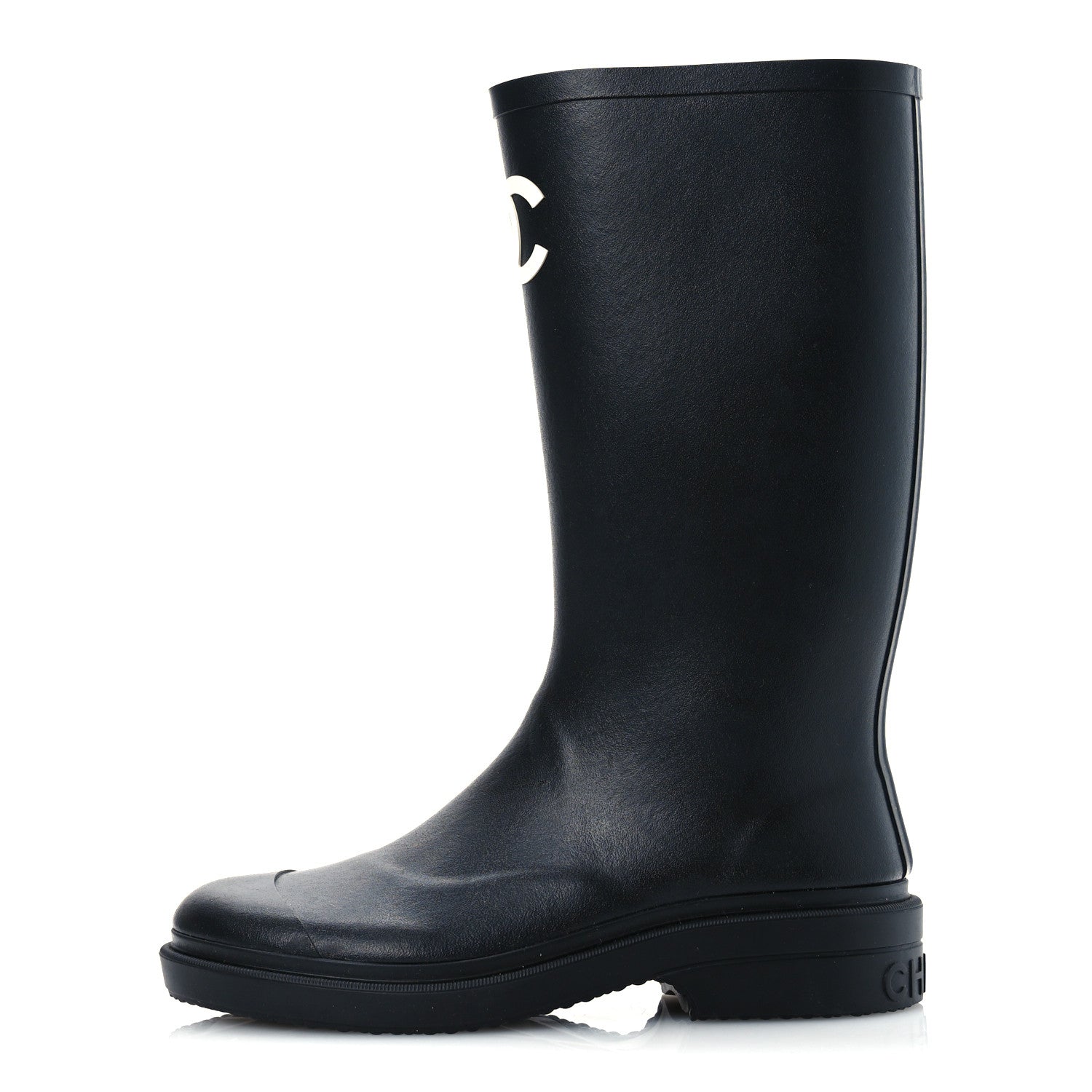 Chanel Caoutchouk CC High Boots 37 Black 1 of 11