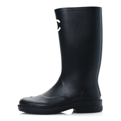 Chanel Caoutchouk CC High Boots 37 Black 1 of 11
