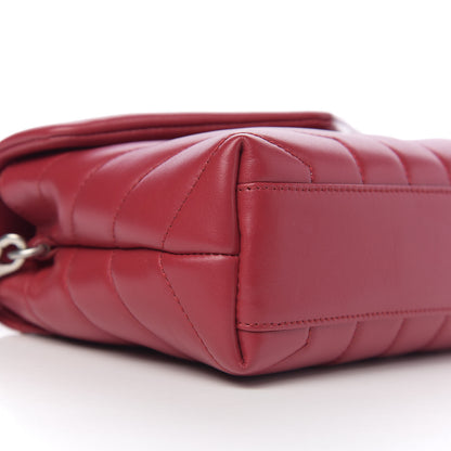 Saint Laurent Calfskin Y Quilted Monogram Toy Loulou Crossbody Bag New Lipstick Red 7 of 9
