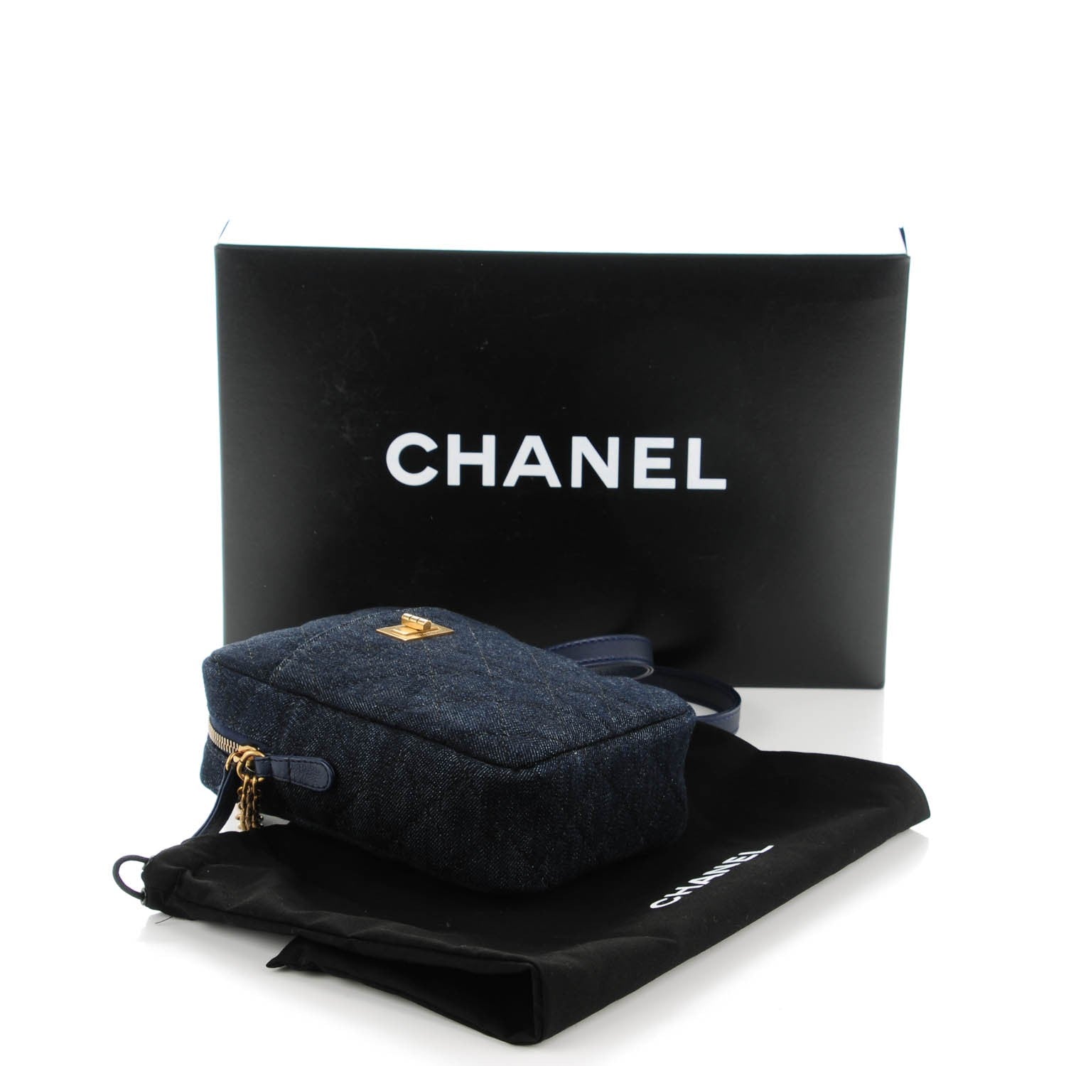 Chanel Washed Denim Quilted Reissue Camera Case Dark Blue 4 of 7