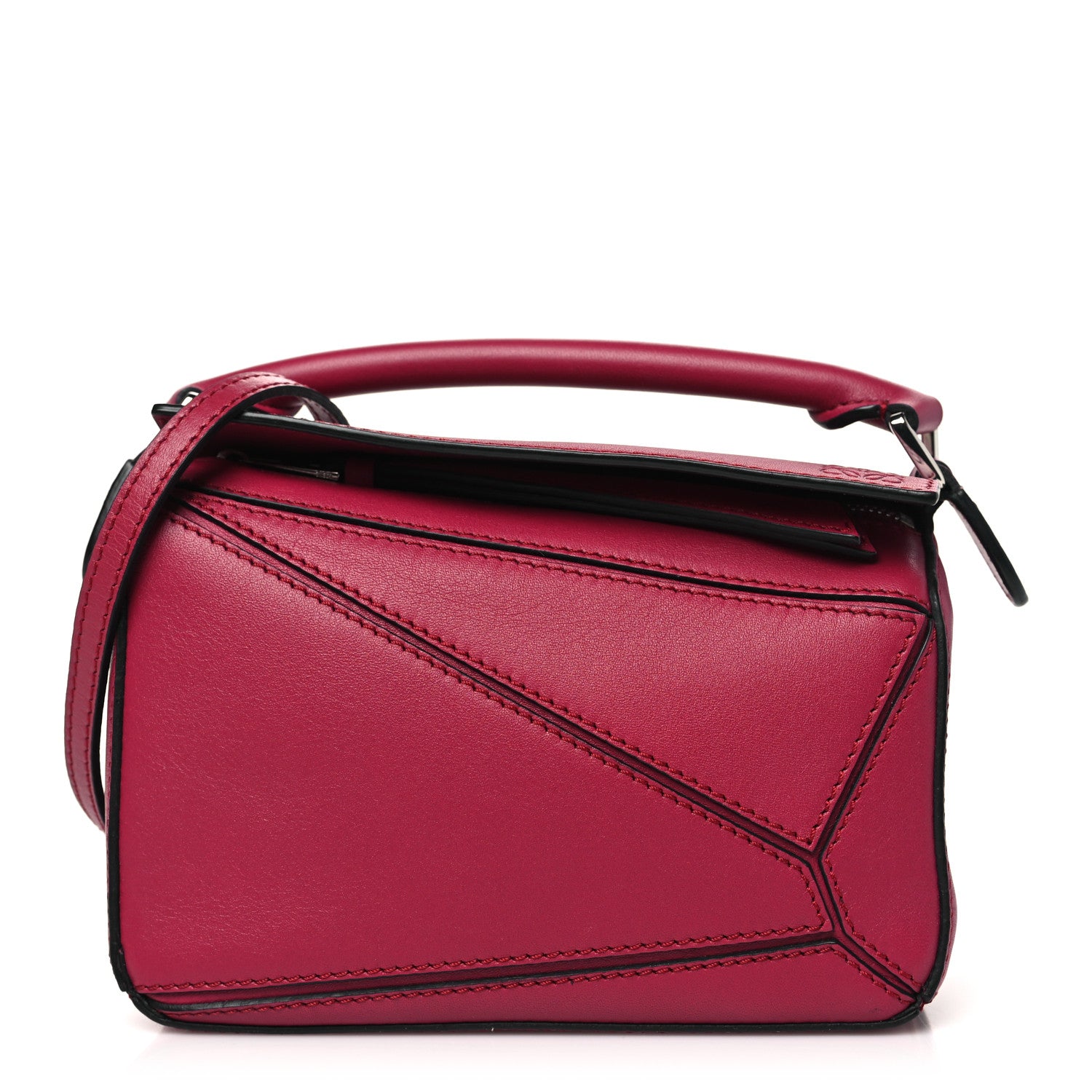 Loewe Calfskin Mini Puzzle Bag Raspberry 1 of 10