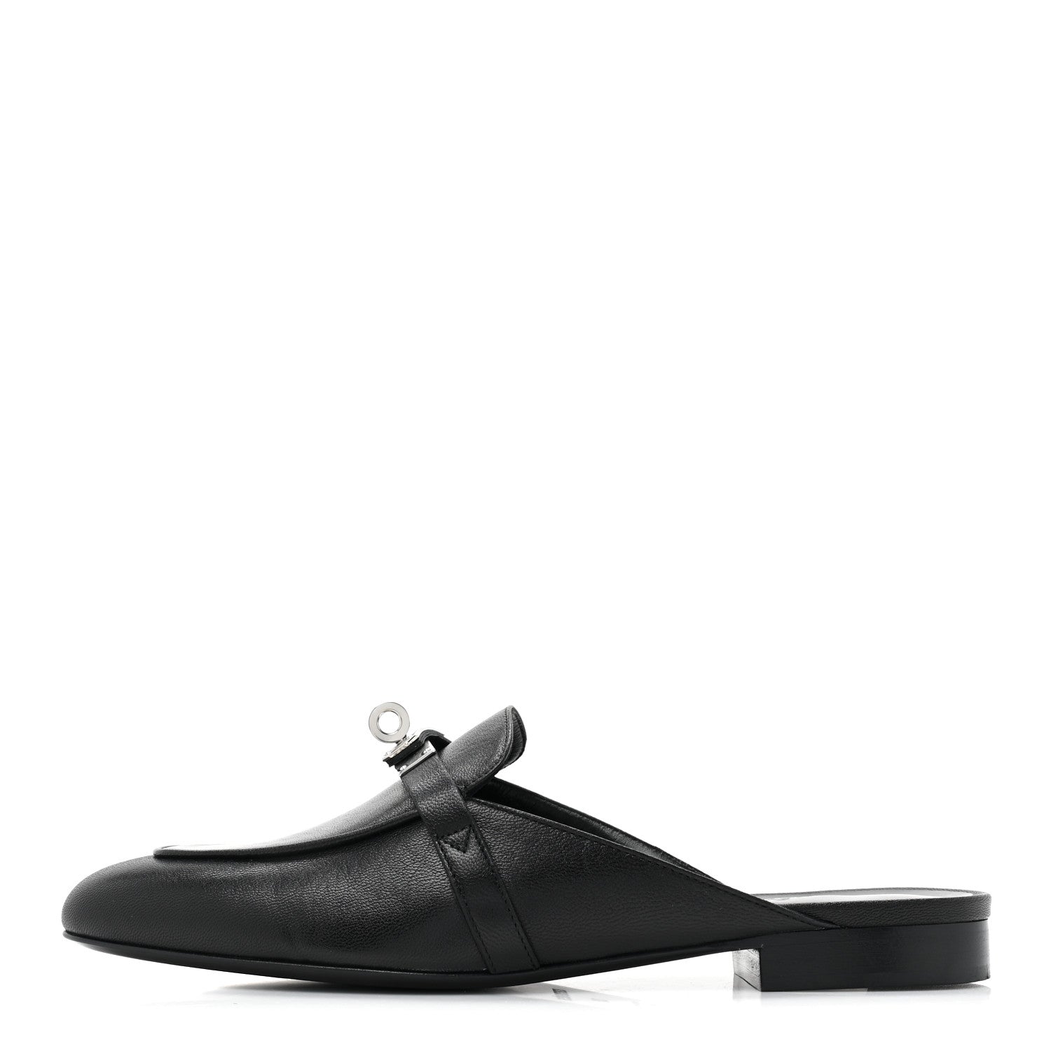 Hermes Goatskin Oz Mules 38 Black 1 of 9