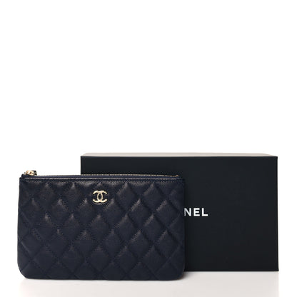 Chanel Caviar Quilted Small Zipped Pouch Navy Blue 8 of 8