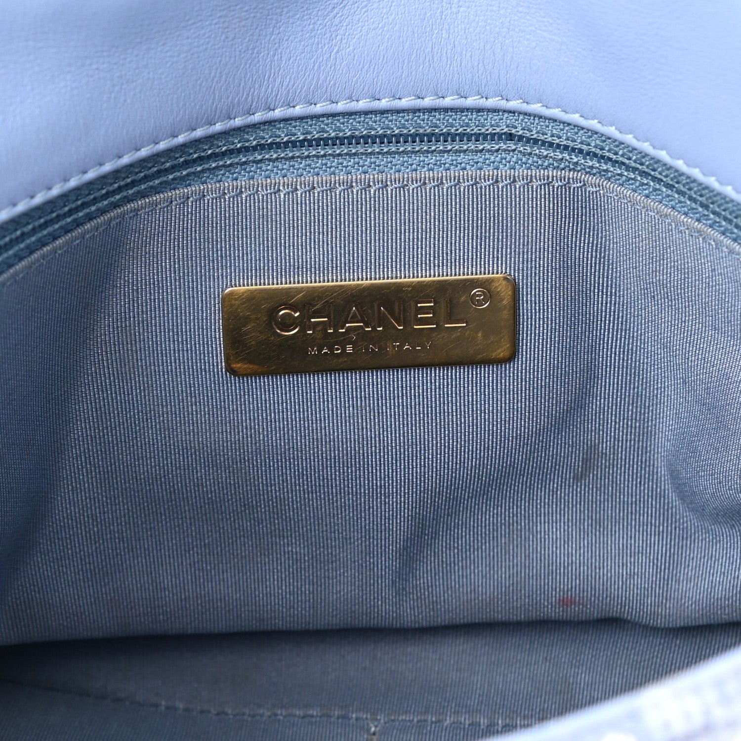 Chanel Sequin Quilted Medium Chanel 19 Flap Light Blue 6 of 10