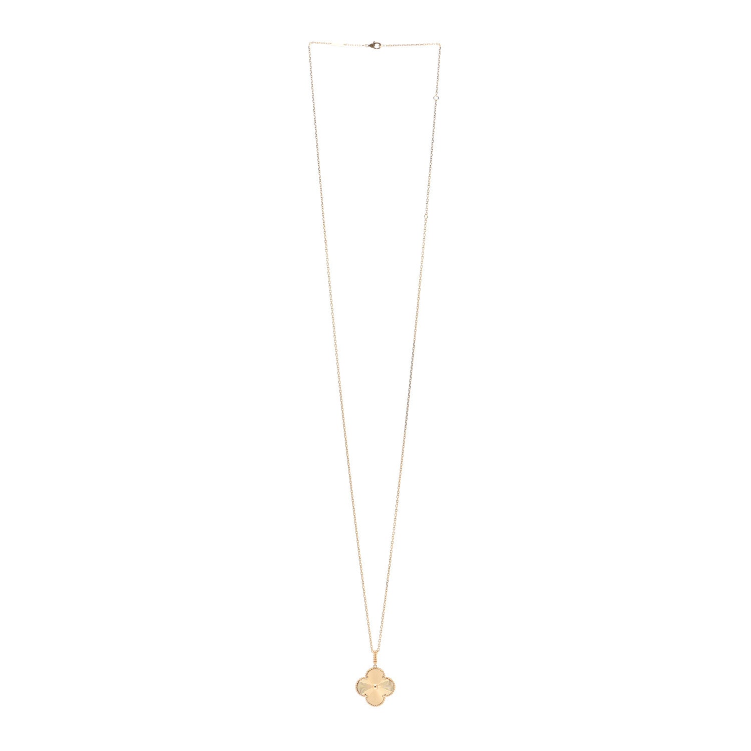 Van Cleef & Arpels 18K Yellow Gold Guilloche Magic Alhambra Long Necklace 3 of 5