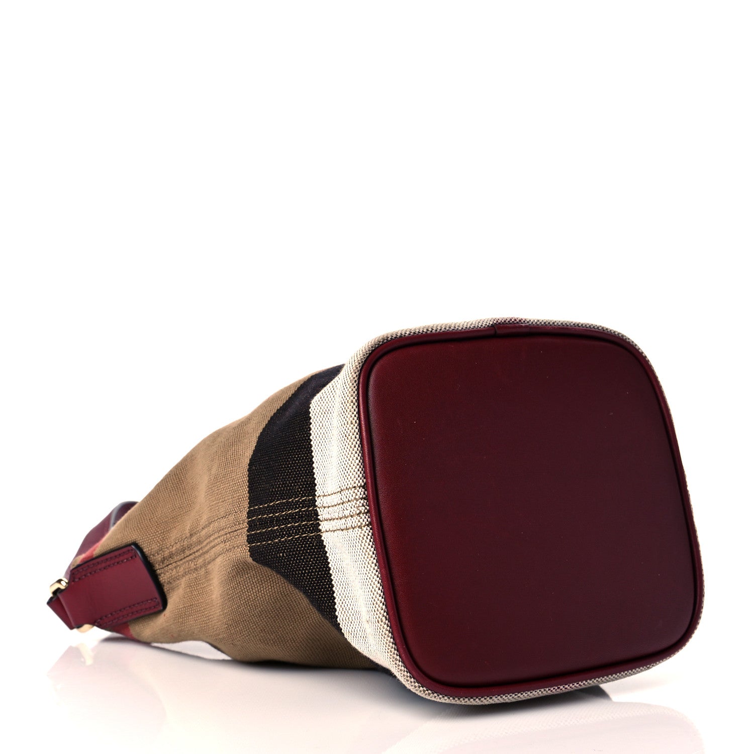 Burberry Canvas Mega Check Medium Ashby Hobo Burgundy Red 5 of 10