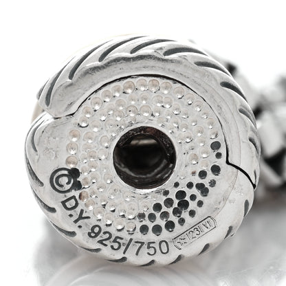 David Yurman Sterling Silver 18K Yellow Gold Freshwater Cultured Pearl Blue Topaz Multi Strand Necklace 5 of 5