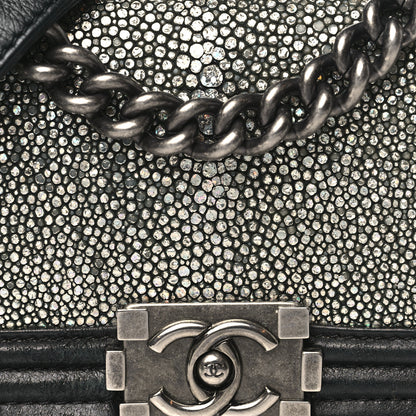 Chanel Galuchat Stingray Mini Boy Flap Black Silver 8 of 11