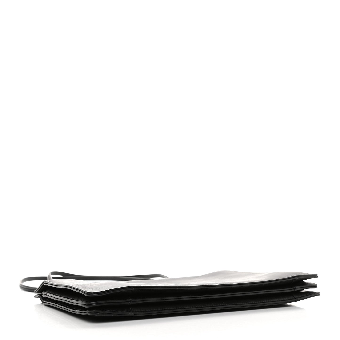 Smooth Calfskin Medium Clasp Shoulder Bag Black