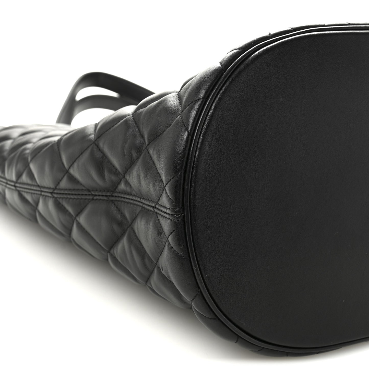 Calfskin Quilted Paris Shopper Tote Black