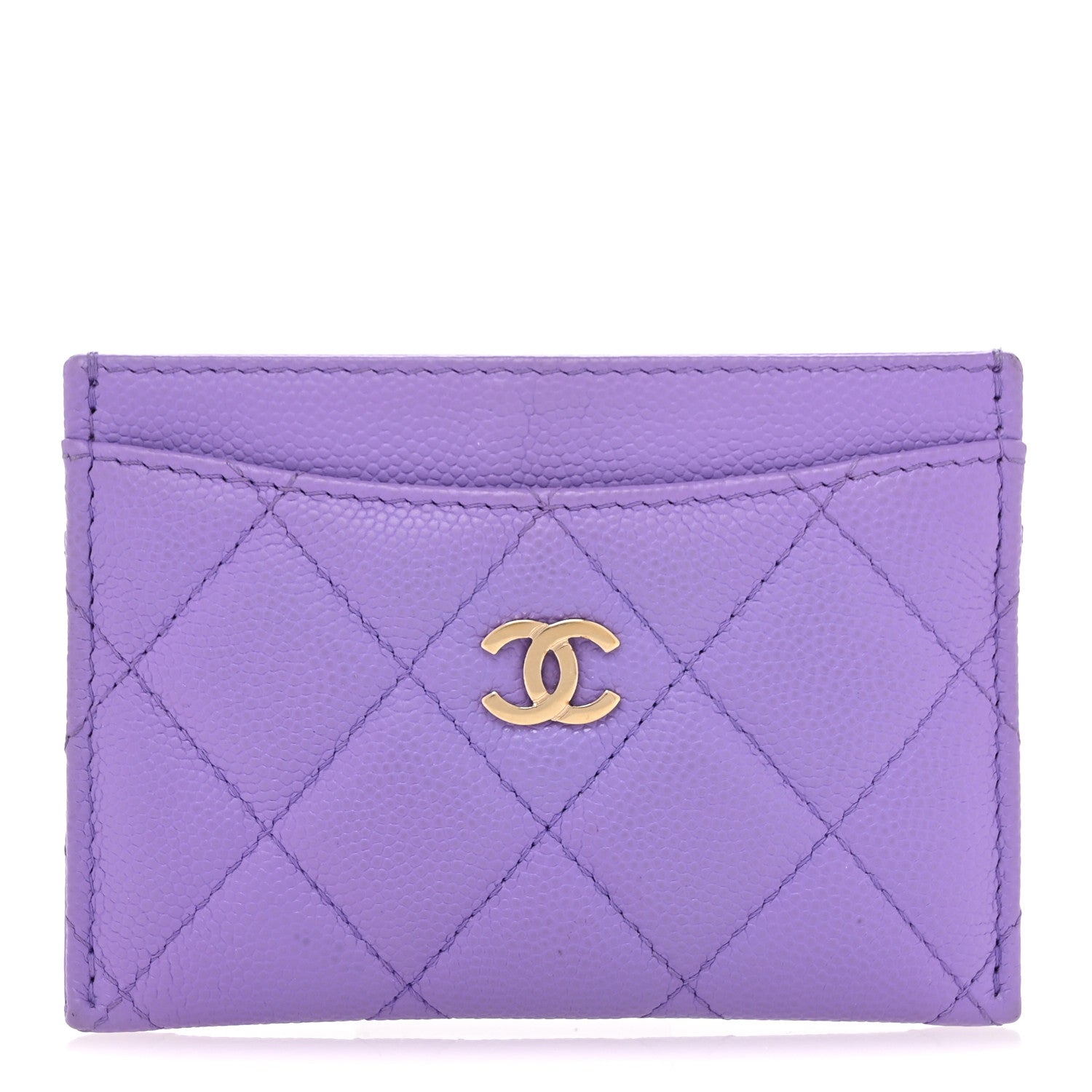 Chanel Caviar Quilted Card Holder Purple 1 of 8