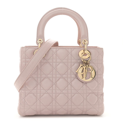 Christian Dior Pearly Lambskin Cannage Medium Lady Dior Lotus 1 of 13