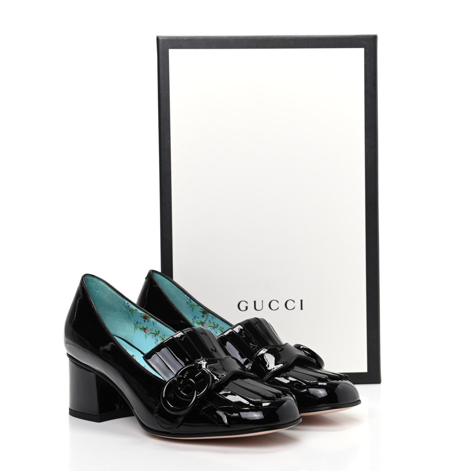 Gucci Vernice GG Marmont Fringe 50mm Loafer Pumps 35 Black 11 of 11