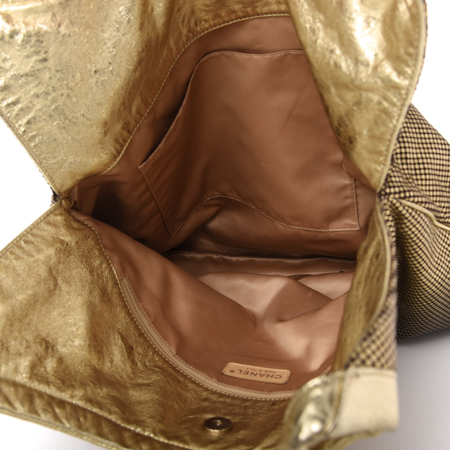 Chanel Metallic Perforated Lambskin Hollywood Hobo Gold 5 of 10