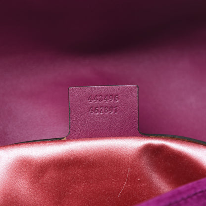 Gucci Velvet Matelasse Loved Embroidered Medium GG Marmont Shoulder Bag Fuchsia Violet Cyclamen 7 of 10